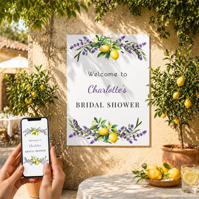 Bridal Shower lavender lemons welcome Poster (Von Creator hochgeladen)