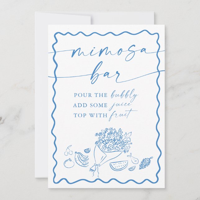 Bridal Shower Mimosa Bar Sign, Farmers Market  Einladung (Vorderseite)