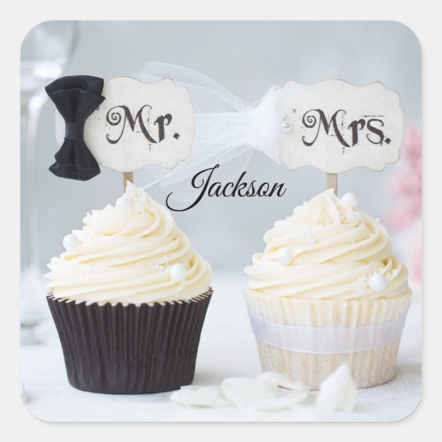 Bridal Shower Mr. and Mrs. Stickers (Vorderseite)