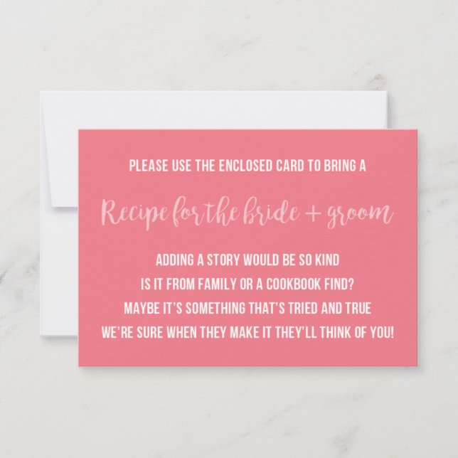Bridal Shower Recipe Card Saying Invitation Insert Einladung (Vorderseite)