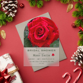 Bridal Shower (Rosa Kardinal) Acryleinladungen