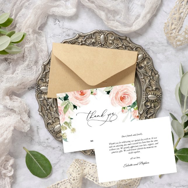 Bridal shower rosa oro floral Foam Boards Dankeskarte (Von Creator hochgeladen)