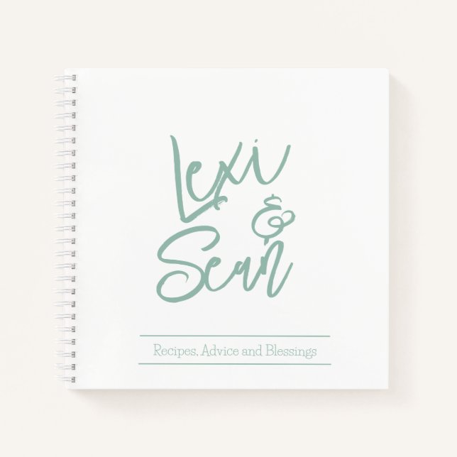 Bridal Shower Sage Green Spiral Notebook Notizbuch (Vorderseite)