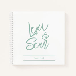 Bridal Shower Sage Green Spiral Notebook Notizbuch