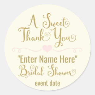 BRIDAL SHOWER STICKER   ein süßes Danke