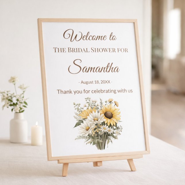 Bridal Shower Summer Daisy Sunflower Welcome Sign (Von Creator hochgeladen)