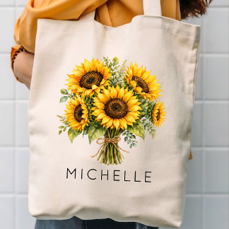Bridal Shower | Teacher Mom Sunflower Name Tragetasche