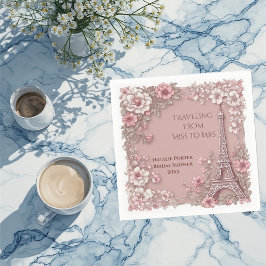 Bridal Shower Traveling from Miss to Mrs Vintage  Serviette