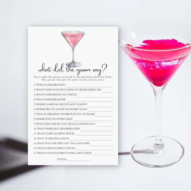 Bridal shower What did the groom say  (Von Creator hochgeladen)