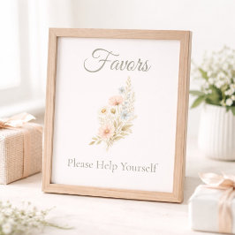 Bridal Shower Wildflower Favor Table Sign