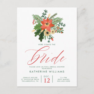 BRIDAL SHOWER   Winter-Christmas-Strauß Postkarte