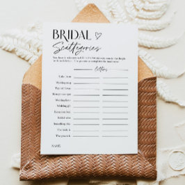 Bridal Shower Word Trivia Party Game Card Einladung