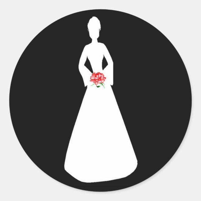 Bridal Silhouette I Runder Aufkleber (Vorderseite)