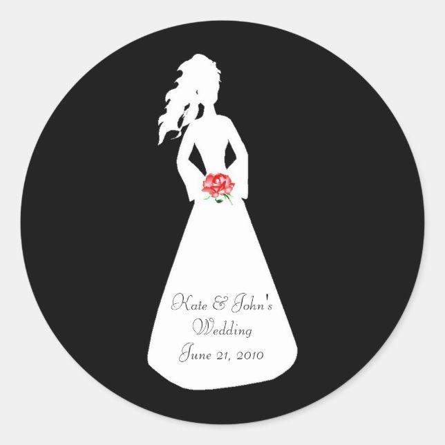 Bridal Silhouette II Runder Aufkleber (Vorderseite)