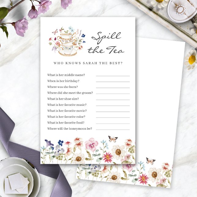 Bridal Spill The Tee Game (Bridal Shower Spill The Tea Game by Painted Paperie
)