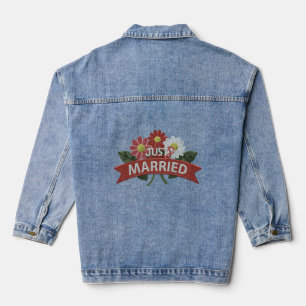 Bridal Stickerei gerade verheiratet Patch Jeansjacke