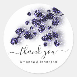 Bridal Sweet16. Floral White Blue Navy Runder Aufkleber