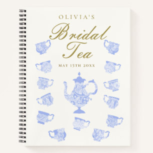 Bridal Tea Blue China Weißer Schnürsenkel Geschenk Notizbuch