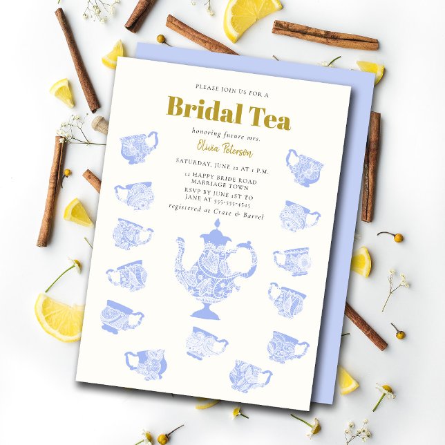 Bridal Tea Chinoiserie Lace Moderne Lilac Dusche/W Einladung (Von Creator hochgeladen)