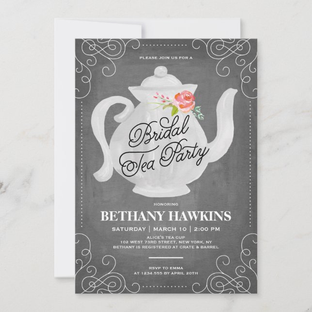 Bridal Tea Party | Brautparty Einladung (Vorderseite)