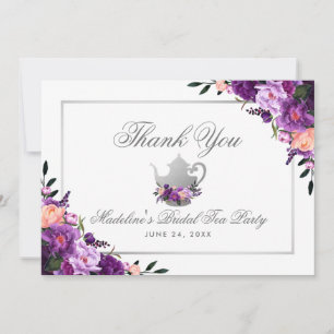 Bridal Tea Party Floral Lila Danke