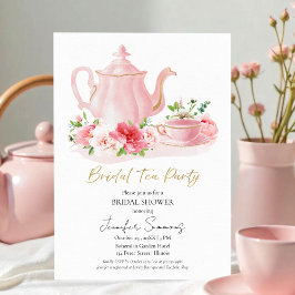 Bridal Tea Party | Gilded Floral Brautparty Einladung
