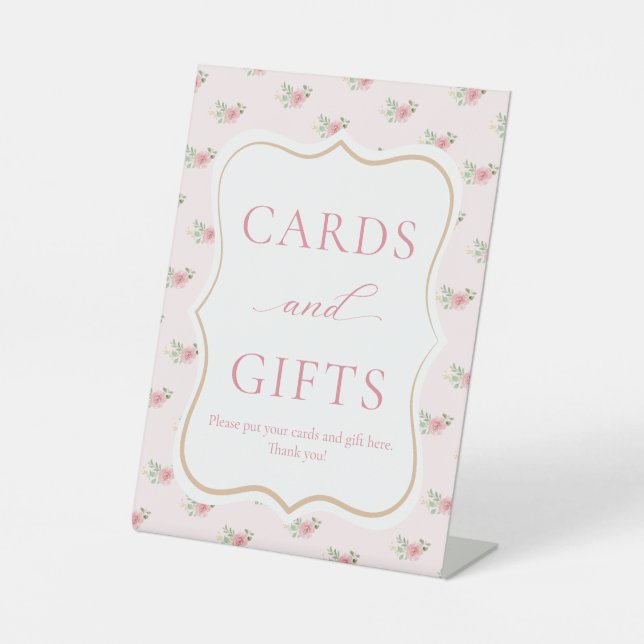 Bridal Tea Party Karten und Geschenke Sockelschild (Vorderseite)