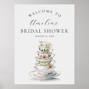 Bridal Tea Party Polterabend Willkommen Poster