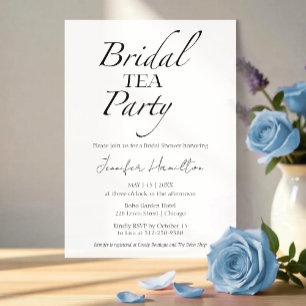 Bridal Tee Party Schwarz-Weiß-Brautparty Einladung