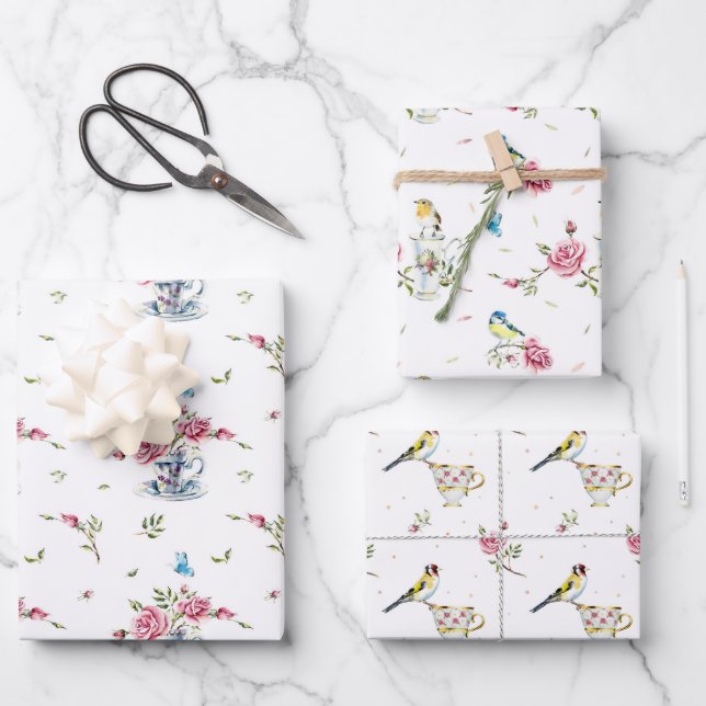 Bridal Tee Party Wasserfarben Geschenkpapier Set (Vorderseite)