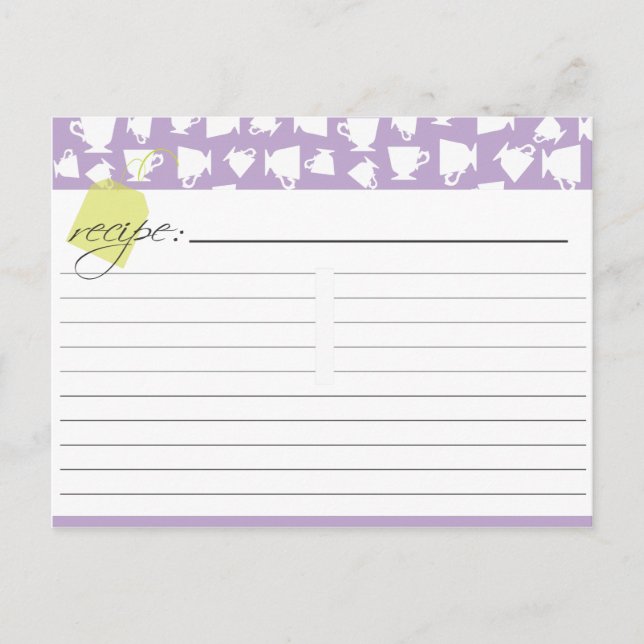 Bridal Tee Rezept Karte (Vorderseite)