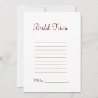 Bridal trivia Hochzeitsspiel Brautparty