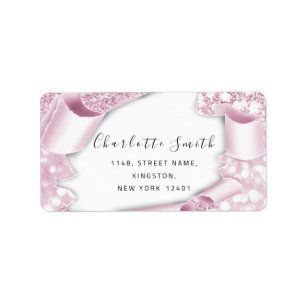 Bridal UAWG Wedding 3D Rosa Rahmen Glitzer Adressaufkleber
