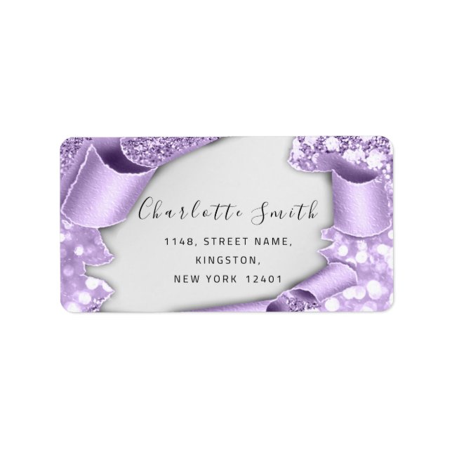 Bridal UAWG Wedding Event 3D Effect Glitzer Paper Adressaufkleber (Vorne)