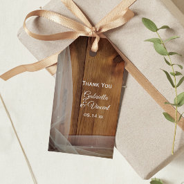 Bridal Veil Barn Wood Country Wedding Favor Tags Geschenkanhänger