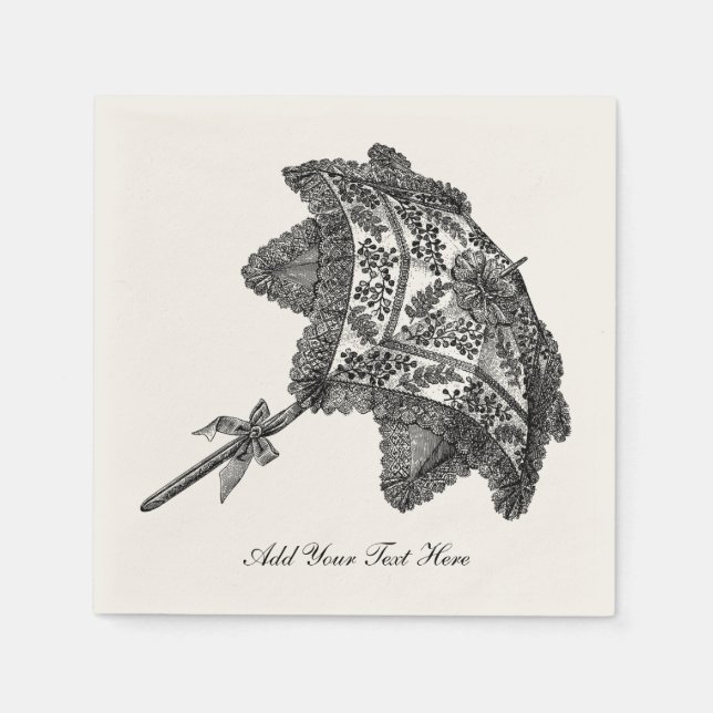 Bridal Vintag Umbrella Serviette (Vorderseite)