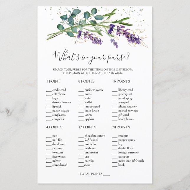 Bridal, was in Ihrem Papierblatt ist (Vorderseite)