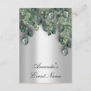 Bridal Weddi Glitzer Brun Gray Eukalyptus Greenery Einladung