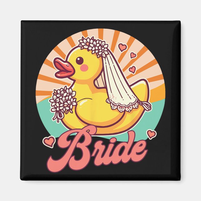 Bridal Wedding Bachelorette Rubber Duc Magnet (Vorne)