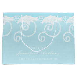 Bridal Wedding Celestial Blue White Royal Lace Große Geschenktüte