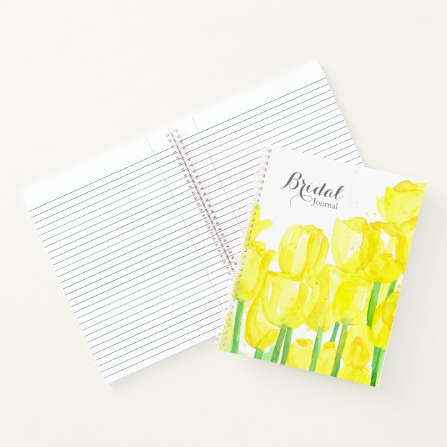 Bridal Wedding Journal Yellow Tulip Blume Notizbuch (Innenseite)