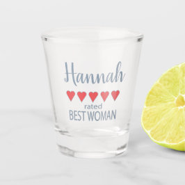 Bridal & Wedding Party 5 Herz Beste Frau Schnapsglas