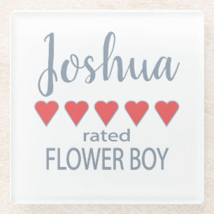 Bridal & Wedding Party 5 Herz Blume Junge Glasuntersetzer