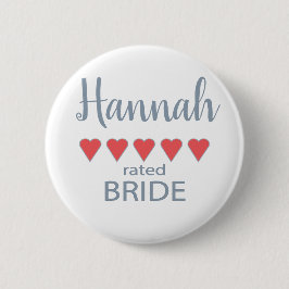 Bridal & Wedding Party 5 Herz Braut Button