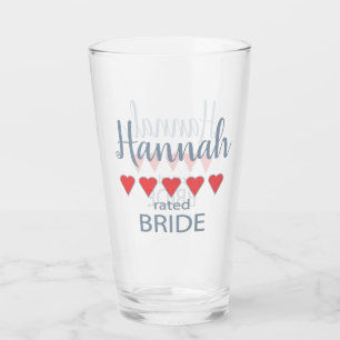 Bridal & Wedding Party 5 Herz Braut Glas