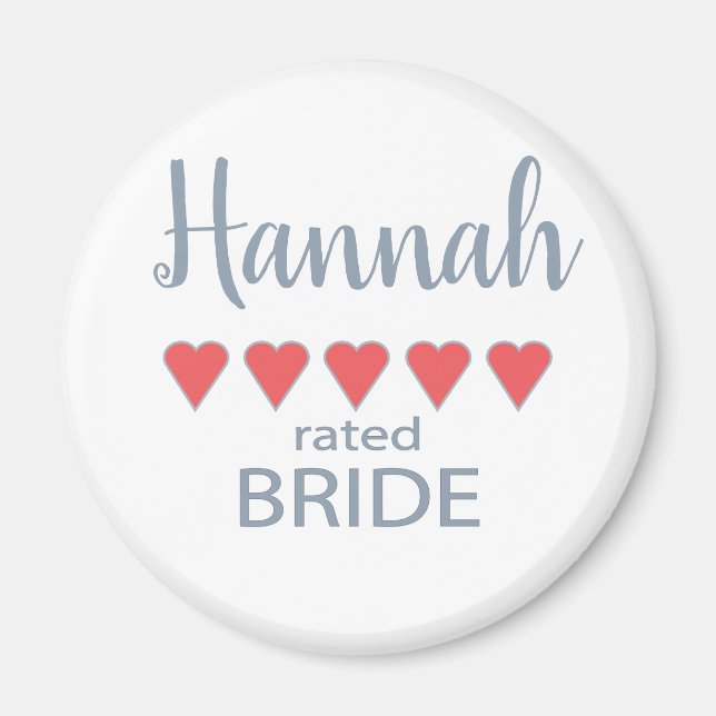 Bridal & Wedding Party 5 Herz Braut Magnet (Vorne)