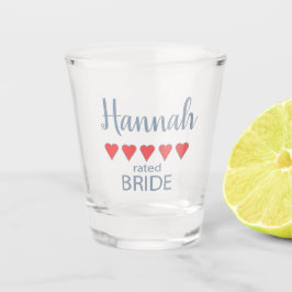 Bridal & Wedding Party 5 Herz Braut Schnapsglas