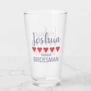 Bridal & Wedding Party 5 Herz Bridesman Glas