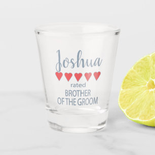 Bridal & Wedding Party 5 Herz Bruder des Grooms Schnapsglas