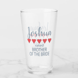 Bridal & Wedding Party 5 Herz Bruder von Bride Glas